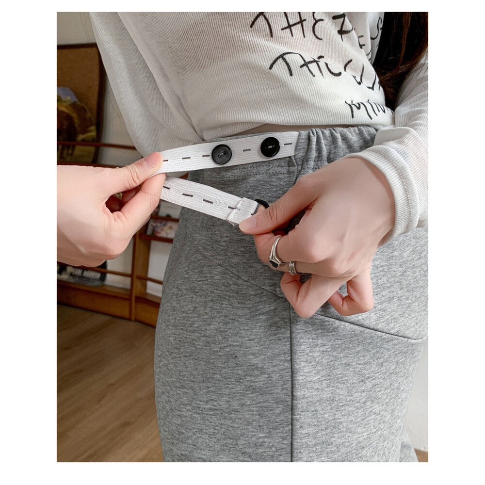 【P1432】 秋冬 挺括垂墜感 保暖 加厚 舒柔 直筒 高腰 寬褲 托腹褲 孕婦 實拍-圖片-5