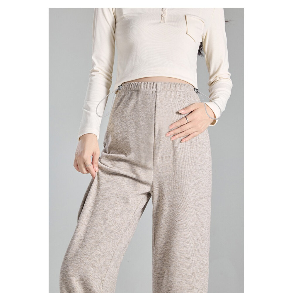 【P1580】 秋冬 直筒褲 孕婦 運動 無托腹 抽繩 寬褲 闊腿褲 孕婦長褲 孕婦褲 高腰-圖片-5