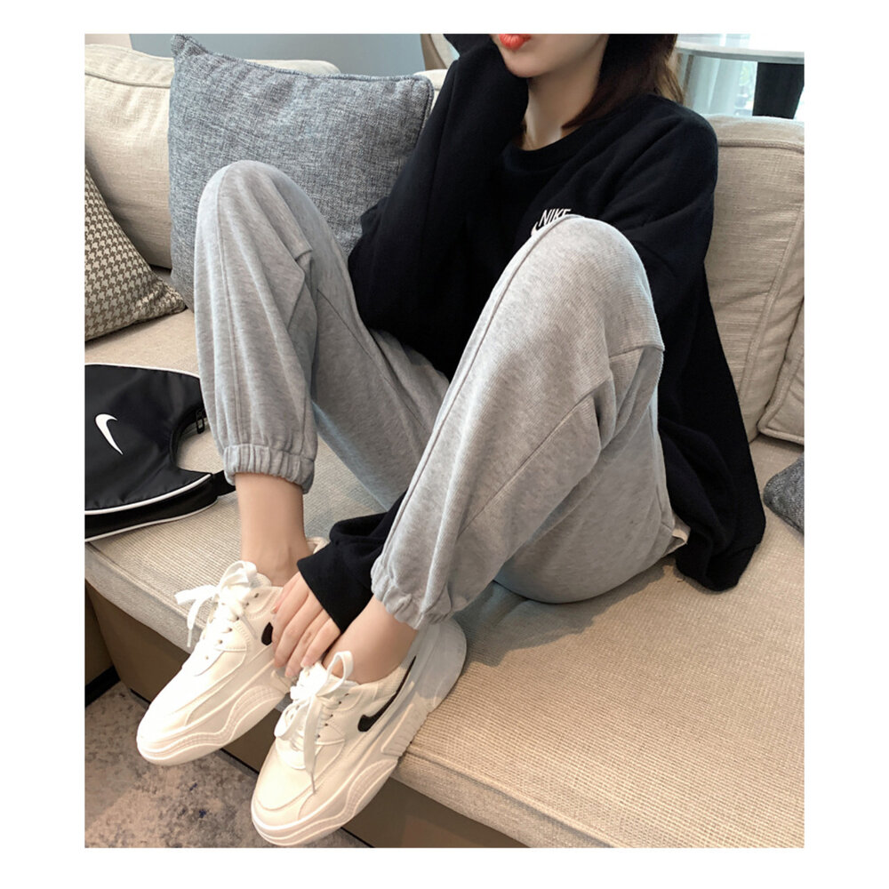 【P2010】 春秋 束口褲 孕婦長褲 運動褲 休閒褲 哈倫褲 托腹褲 縮口褲 孕婦褲 M-XXL-圖片-5