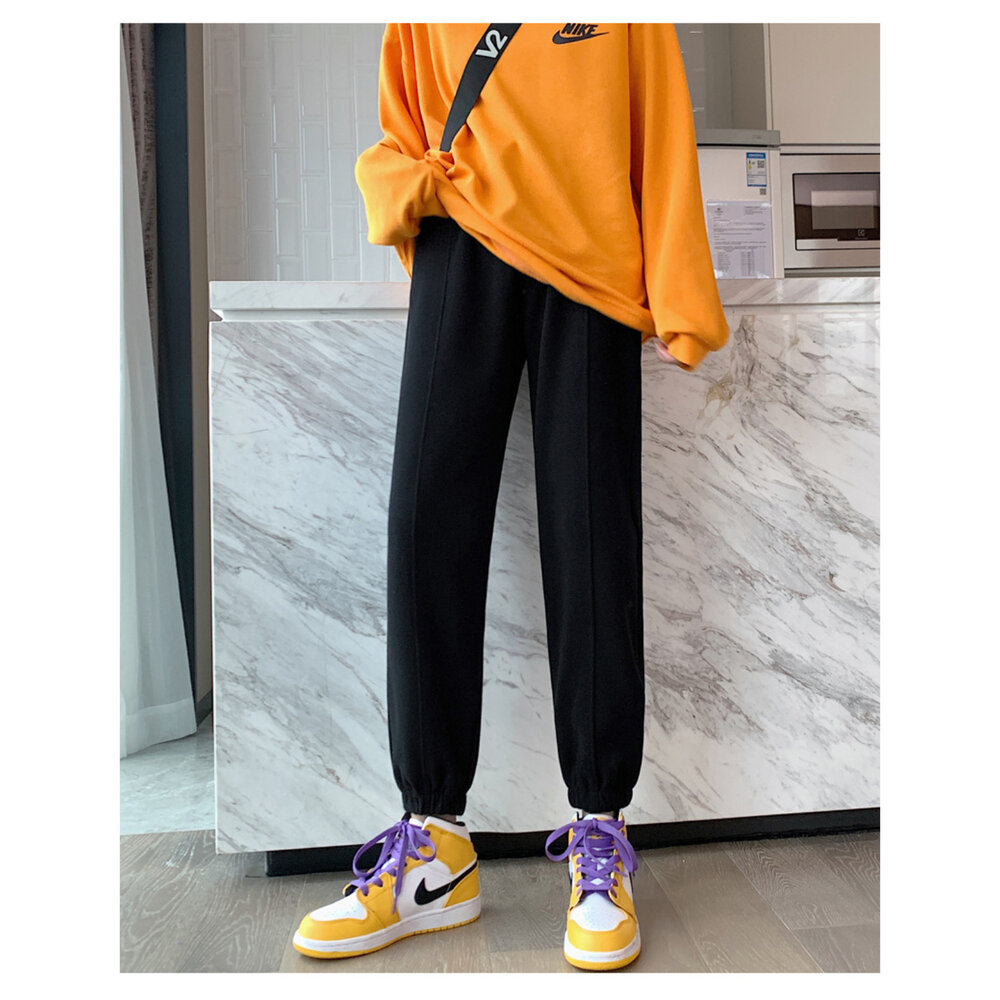 【P2010】 春秋 束口褲 孕婦長褲 運動褲 休閒褲 哈倫褲 托腹褲 縮口褲 孕婦褲 M-XXL-圖片-6