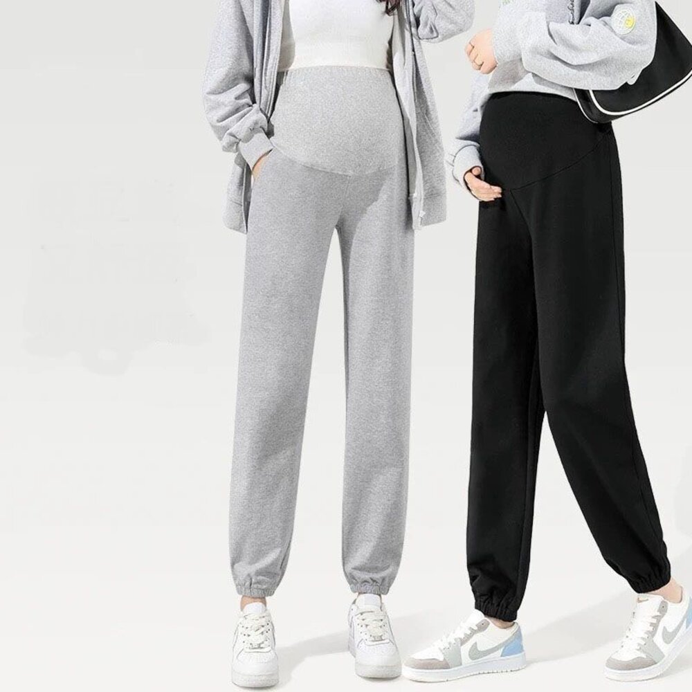 【P2010】 春秋 束口褲 孕婦長褲 運動褲 休閒褲 哈倫褲 托腹褲 縮口褲 孕婦褲 M-XXL-圖片-8