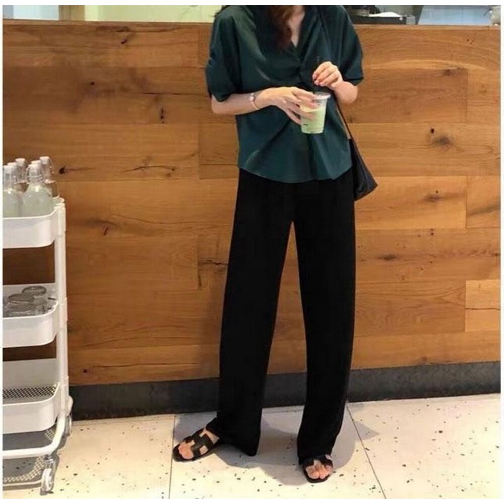 【P2209】 瑜珈褲頭 春夏 韓系 薄款 莫代爾 寬褲 寬鬆 孕婦長褲 孕婦寬褲 高腰 托腹褲 孕婦裝-圖片-7