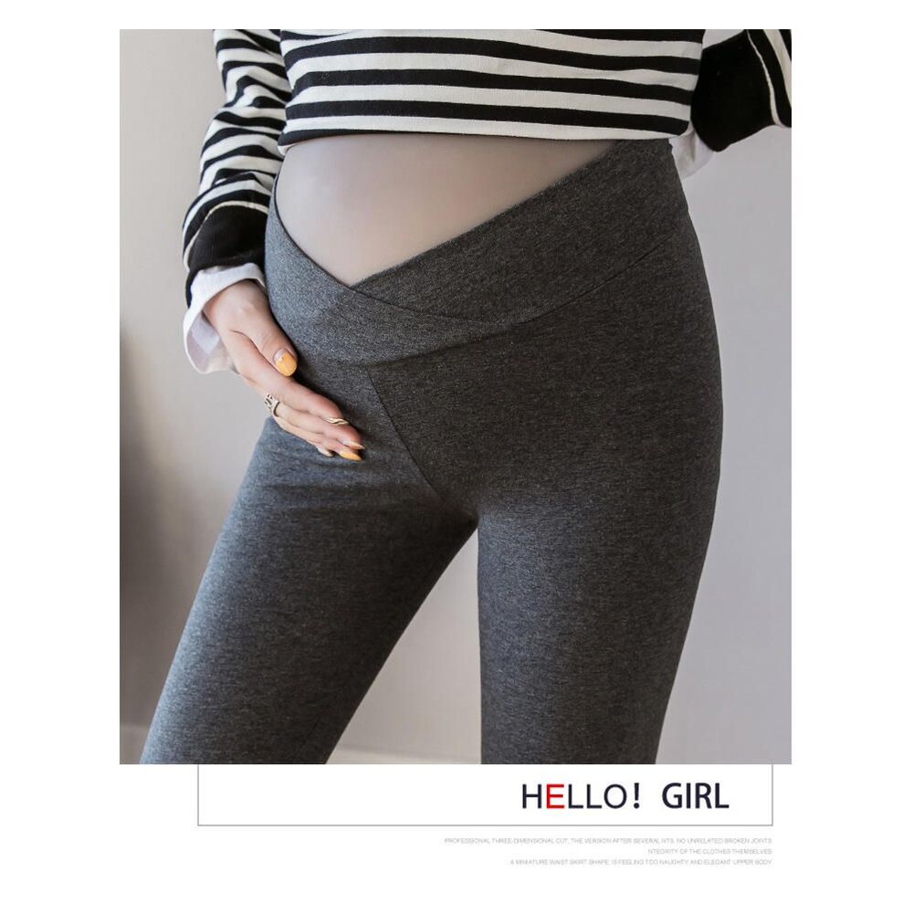 【P3002】 秋冬 加厚 磨毛  交叉 低腰 托腹褲 低腰 彈力 內搭褲 孕婦褲 孕婦裝-圖片-2