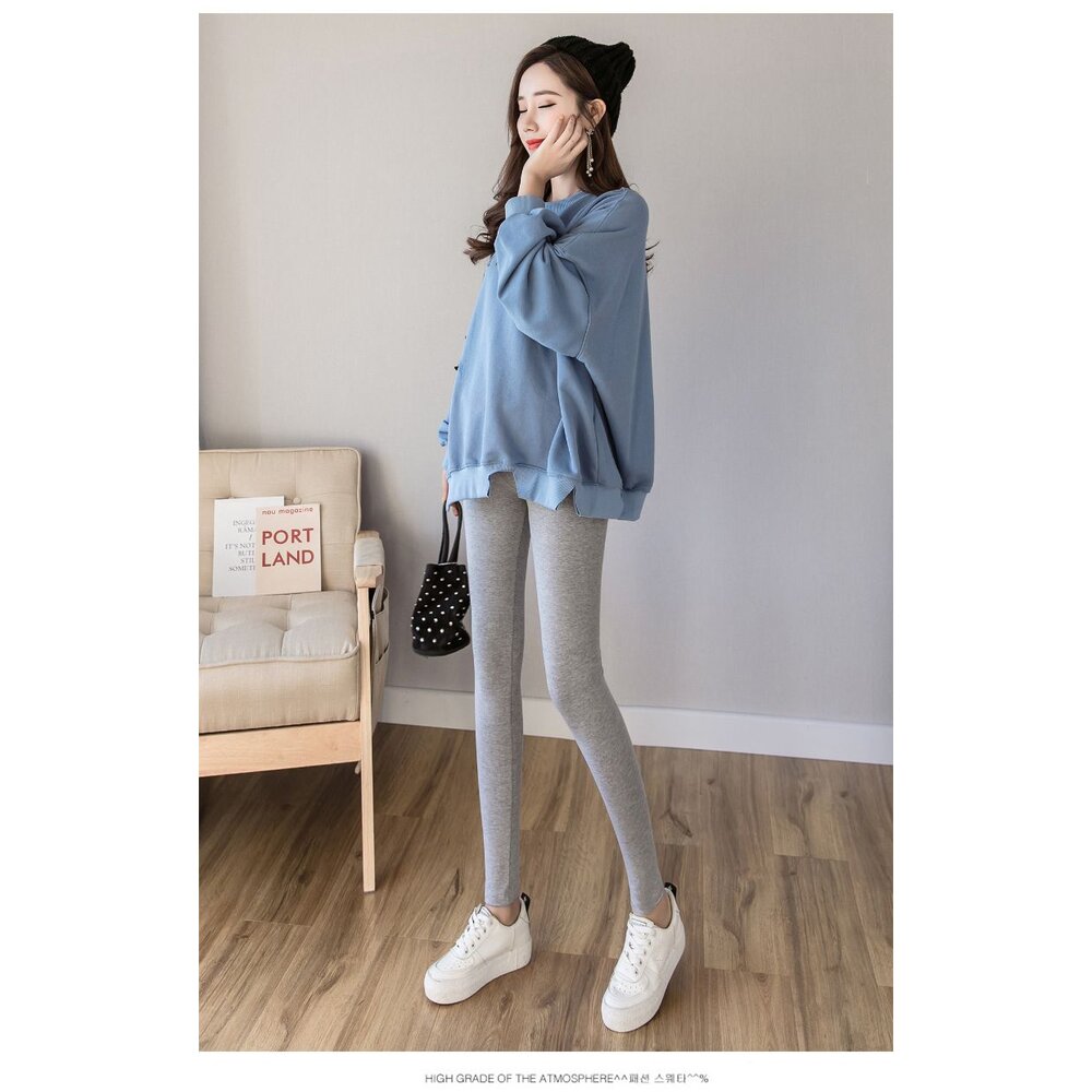 【P3002】 秋冬 加厚 磨毛  交叉 低腰 托腹褲 低腰 彈力 內搭褲 孕婦褲 孕婦裝-圖片-4