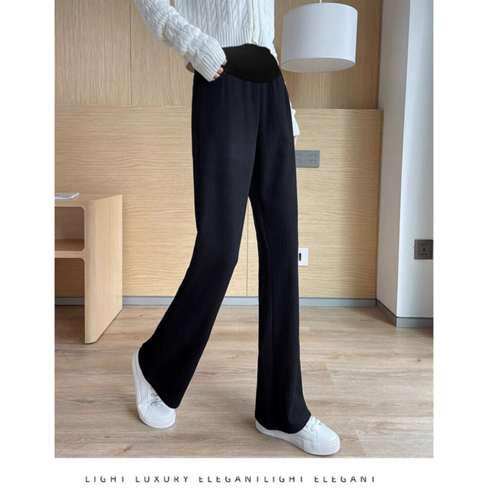 【P3198】 冬日 孕婦 保暖 仿羊絨 托腹褲 寬褲 闊腿褲 寬褲 保暖 孕婦長褲 孕婦褲 高腰-圖片-5