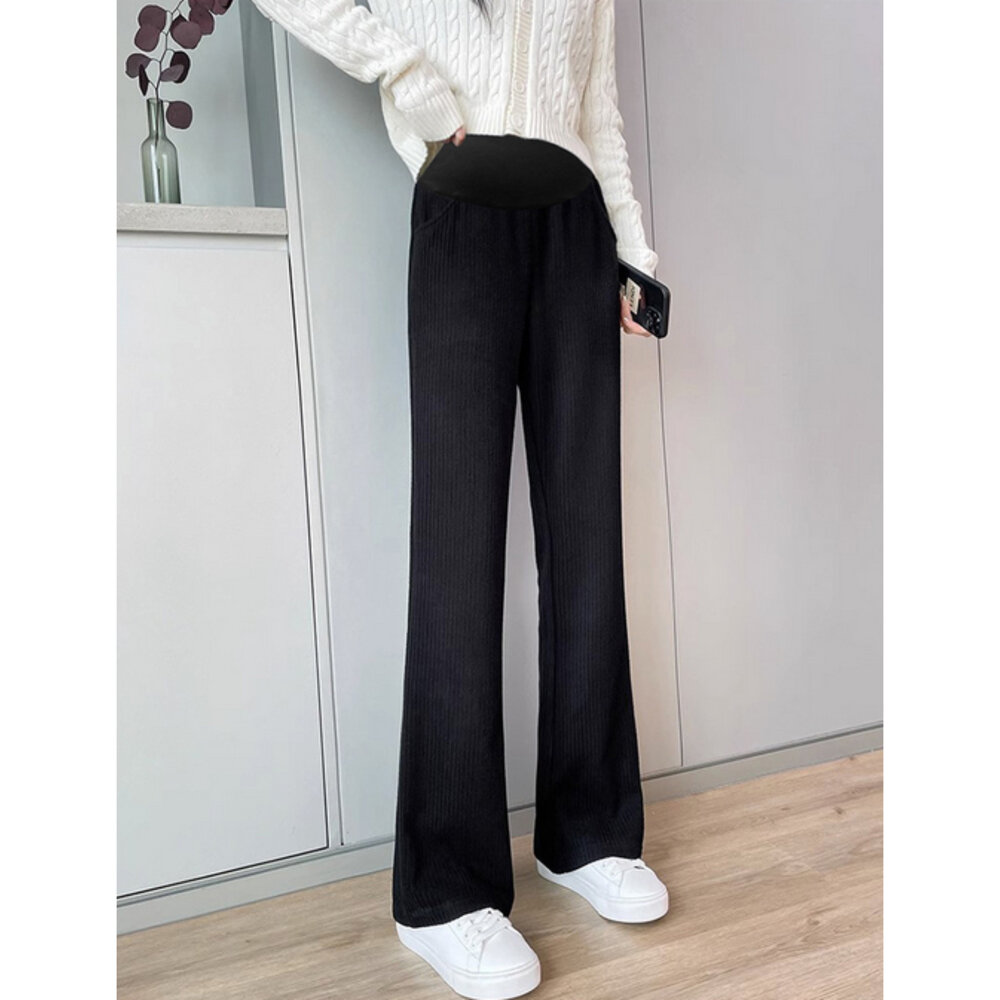 【P3198】 冬日 孕婦 保暖 仿羊絨 托腹褲 寬褲 闊腿褲 寬褲 保暖 孕婦長褲 孕婦褲 高腰-圖片-6