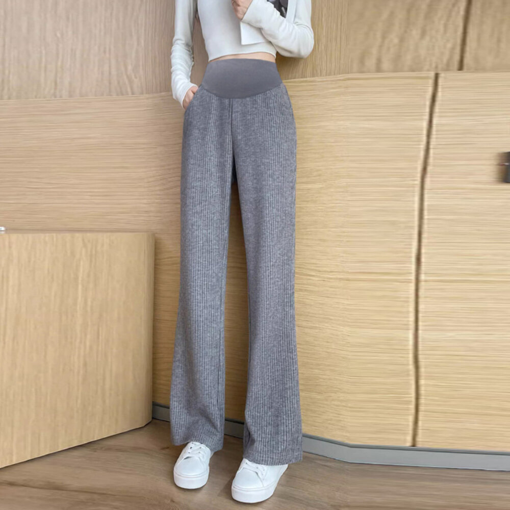 【P3198】 冬日 孕婦 保暖 仿羊絨 托腹褲 寬褲 闊腿褲 寬褲 保暖 孕婦長褲 孕婦褲 高腰-圖片-7