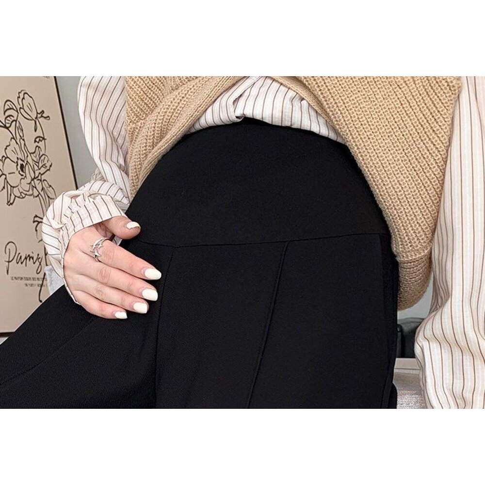 【P3260】  秋冬 韓系 直筒 烟管 孕婦 高腰 托腹褲 西裝褲 九分褲 哈倫褲 老爺褲-圖片-7