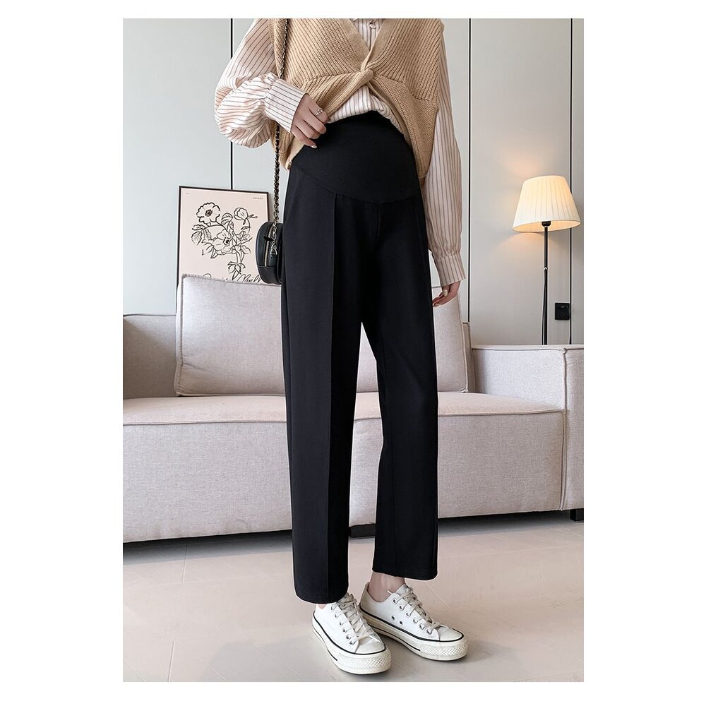 【P3260】  秋冬 韓系 直筒 烟管 孕婦 高腰 托腹褲 西裝褲 九分褲 哈倫褲 老爺褲-圖片-9