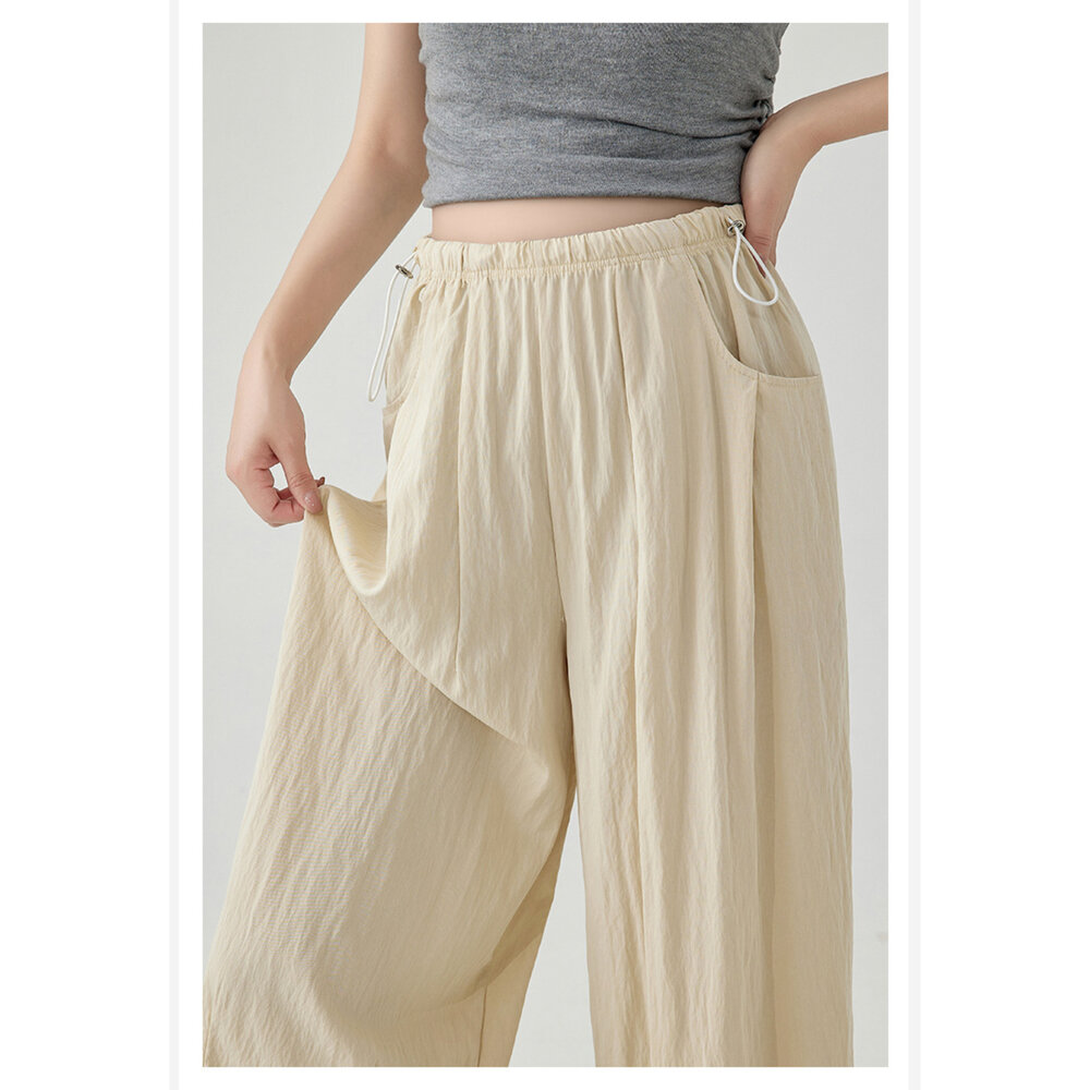 【P3554】 女裝 夏季 外穿 薄款 寬褲 不勒肚 腰圍調節 孕婦褲 寬鬆 九分褲 孕婦裝 加大尺碼-圖片-5