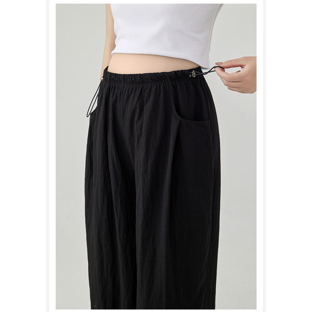 【P3554】 女裝 夏季 外穿 薄款 寬褲 不勒肚 腰圍調節 孕婦褲 寬鬆 九分褲 孕婦裝 加大尺碼-圖片-7