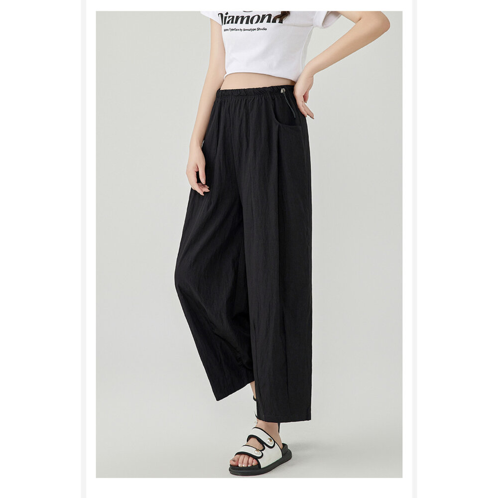 【P3554】 女裝 夏季 外穿 薄款 寬褲 不勒肚 腰圍調節 孕婦褲 寬鬆 九分褲 孕婦裝 加大尺碼-圖片-9