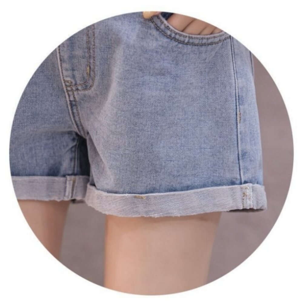 【P5387】 夏日 反摺 顯瘦 牛仔短褲 托腹短褲 孕婦托腹 短褲 韓系 牛仔 托腹 短褲-圖片-11