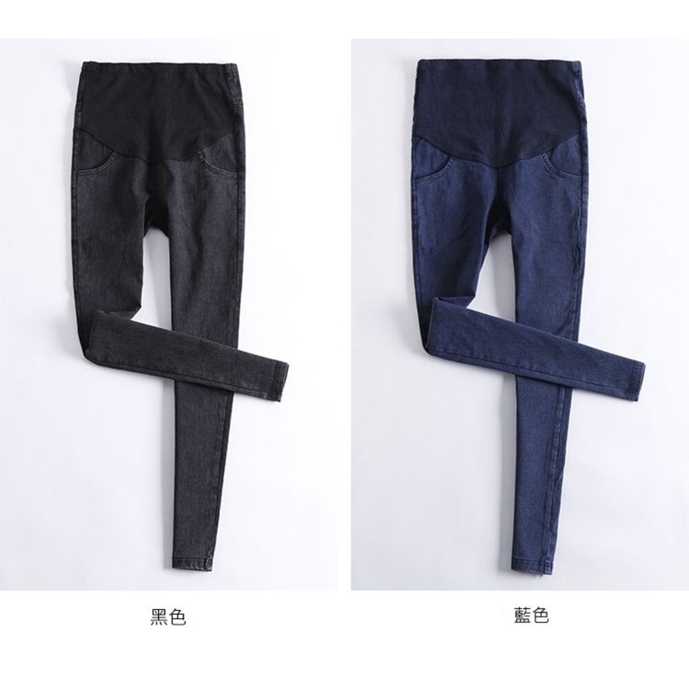 【P6312UK】 四季 彈力托腹褲 孕婦褲 高腰托腹 小腳褲 孕婦托腹褲 孕婦牛仔褲-圖片-5