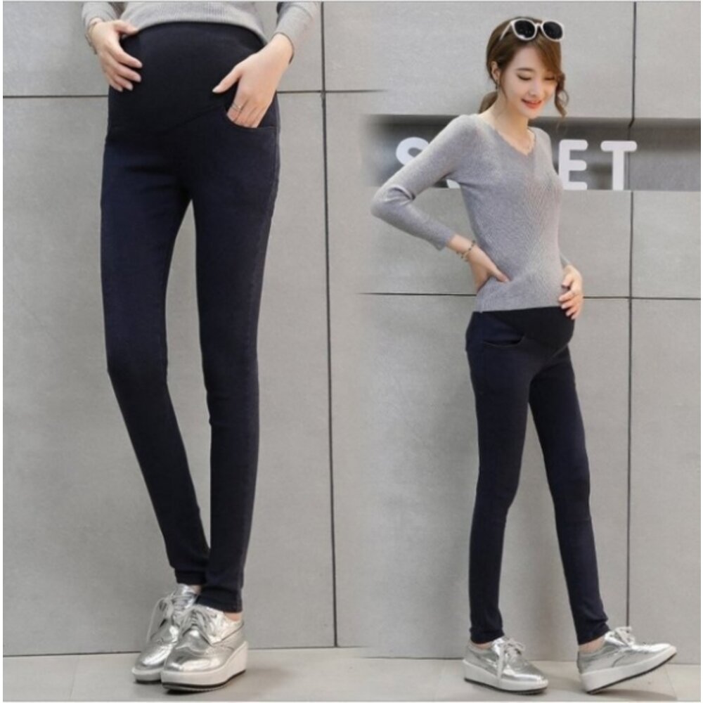 【P6312UK】 四季 彈力托腹褲 孕婦褲 高腰托腹 小腳褲 孕婦托腹褲 孕婦牛仔褲-圖片-7