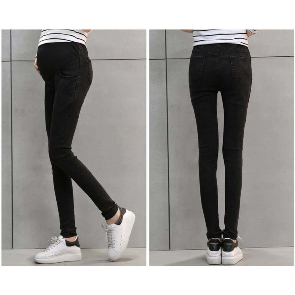 【P6312UK】 四季 彈力托腹褲 孕婦褲 高腰托腹 小腳褲 孕婦托腹褲 孕婦牛仔褲-圖片-9