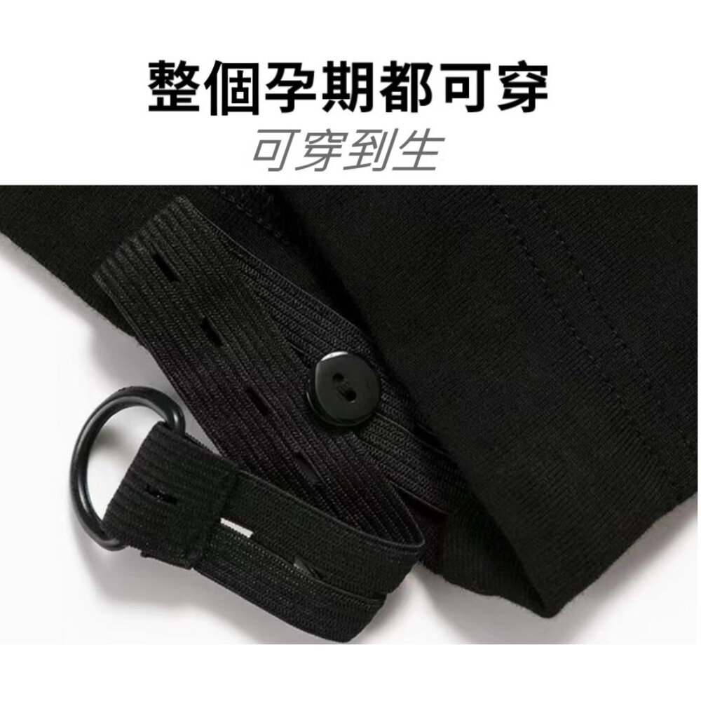 【P7581】 錐型褲 夏季 八分 外穿 薄款 寬褲 高腰托腹 腰圍調節 孕婦褲 寬鬆 孕婦裝-圖片-5