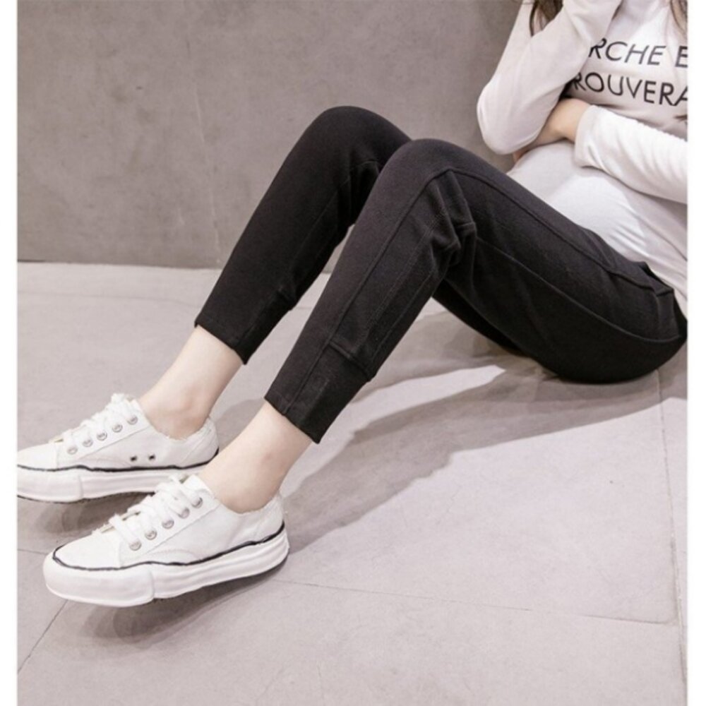 【P7921】秋冬保暖 厚棉 保暖 孕婦長褲 運動褲 束口褲 休閒褲 托腹褲 縮口褲 孕婦褲 加大尺碼 M-4XL-圖片-1