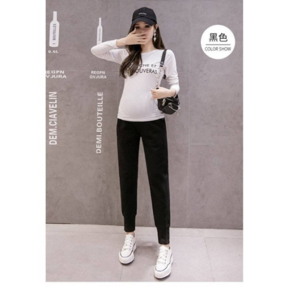 【P7921】秋冬保暖 厚棉 保暖 孕婦長褲 運動褲 束口褲 休閒褲 托腹褲 縮口褲 孕婦褲 加大尺碼 M-4XL-圖片-5