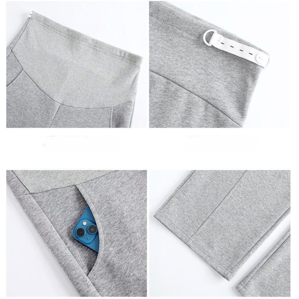 【P8306】 秋冬 厚暖 棉質 直筒褲 孕婦 運動 托腹褲 寬褲 闊腿褲 孕婦長褲 孕婦褲 高腰-圖片-4