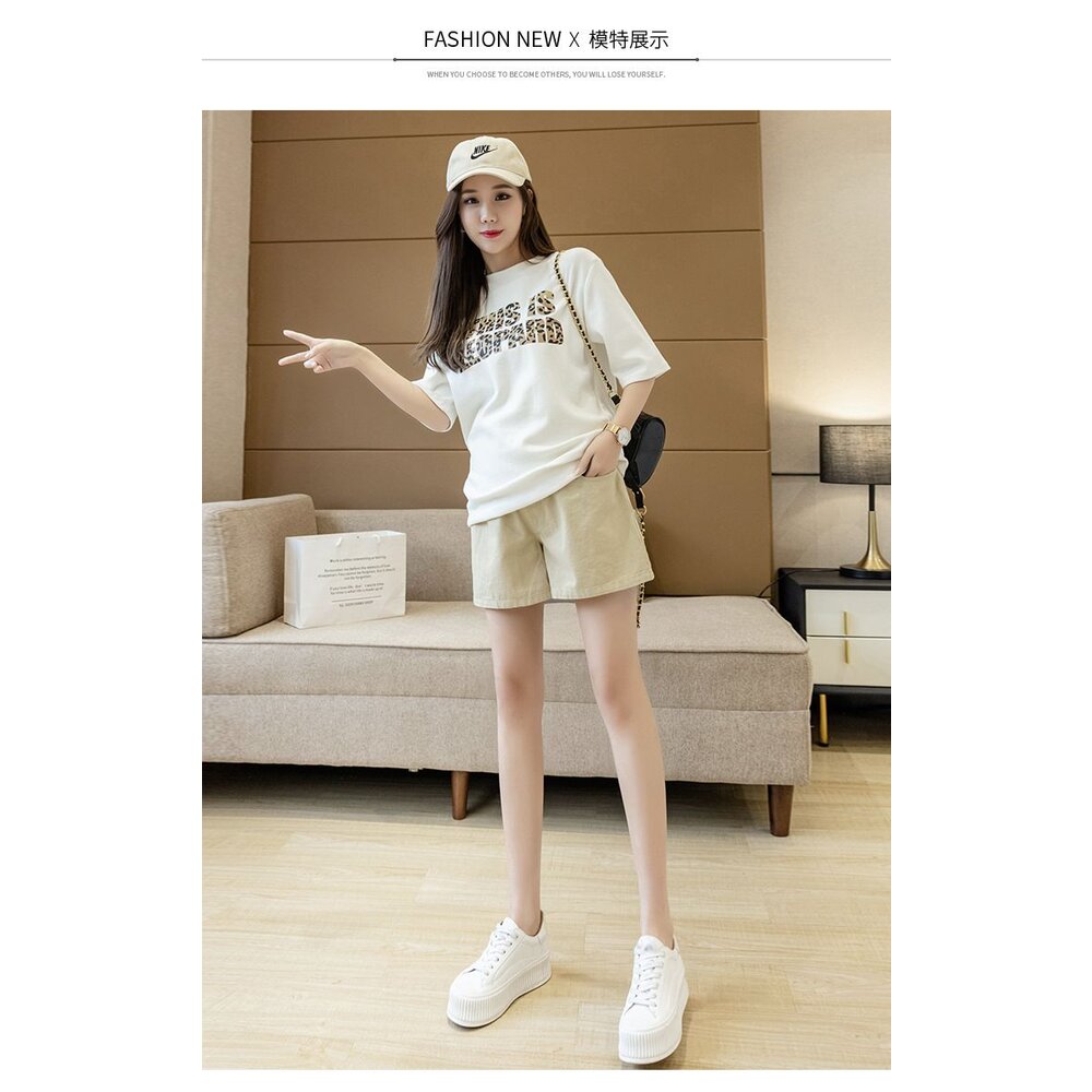 【P8309】 夏日 托腹休閒短褲 高腰 托腹褲 孕婦短褲 牛仔布 孕婦褲 孕婦 實拍-圖片-11