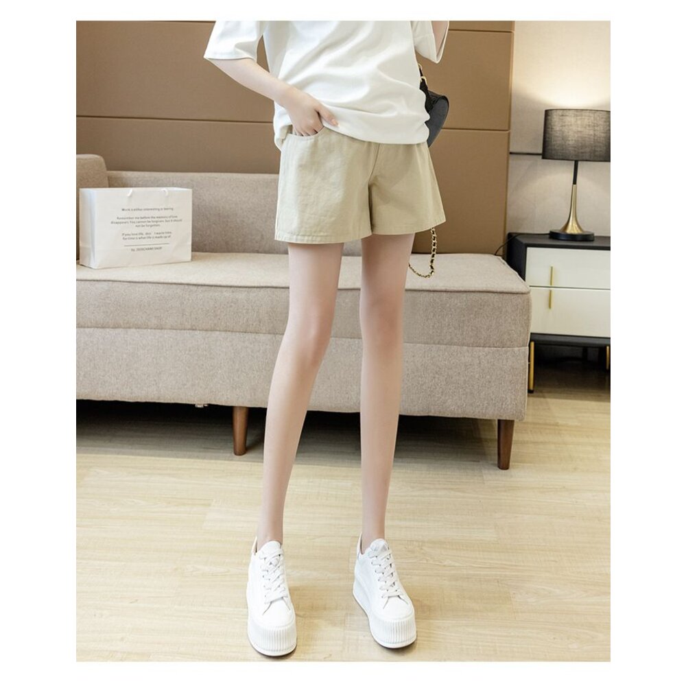 【P8309】 夏日 托腹休閒短褲 高腰 托腹褲 孕婦短褲 牛仔布 孕婦褲 孕婦 實拍-圖片-4