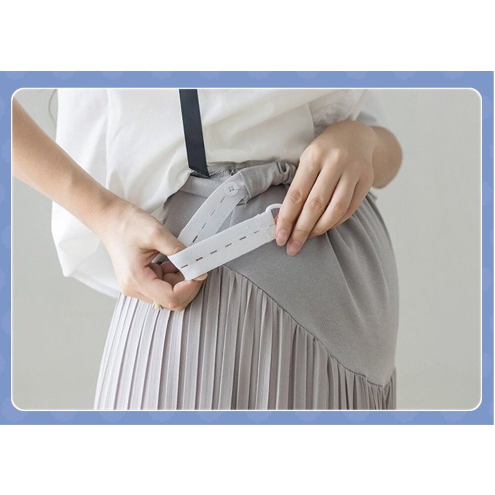 【P8341】夏日 孕婦 百褶 雪紡 褲裙 寬褲 春夏 高腰 寬鬆 托腹褲 韓系 實拍-圖片-9