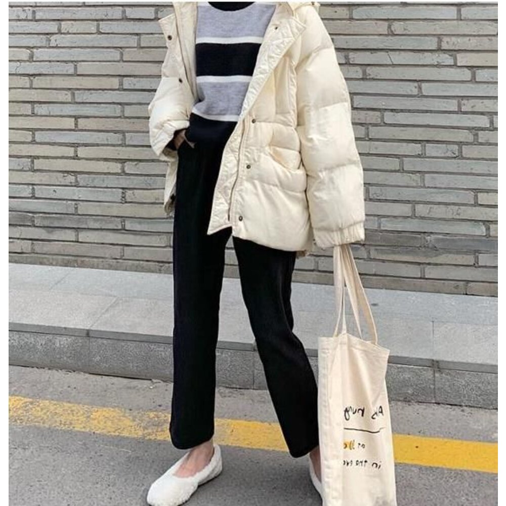 【P8528】秋冬孕婦顯瘦保暖絨布坑條春秋款高腰托腹孕婦褲寬鬆哈倫褲韓系實拍