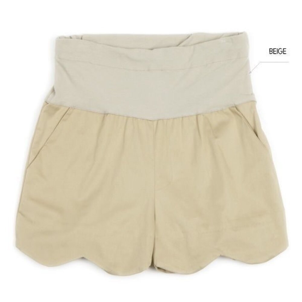 P8816-【P8816】 夏日 零碼特賣  波浪 托腹褲 版型偏小 孕婦 短褲托腹褲 孕婦裝 可調式腰圍 顯瘦