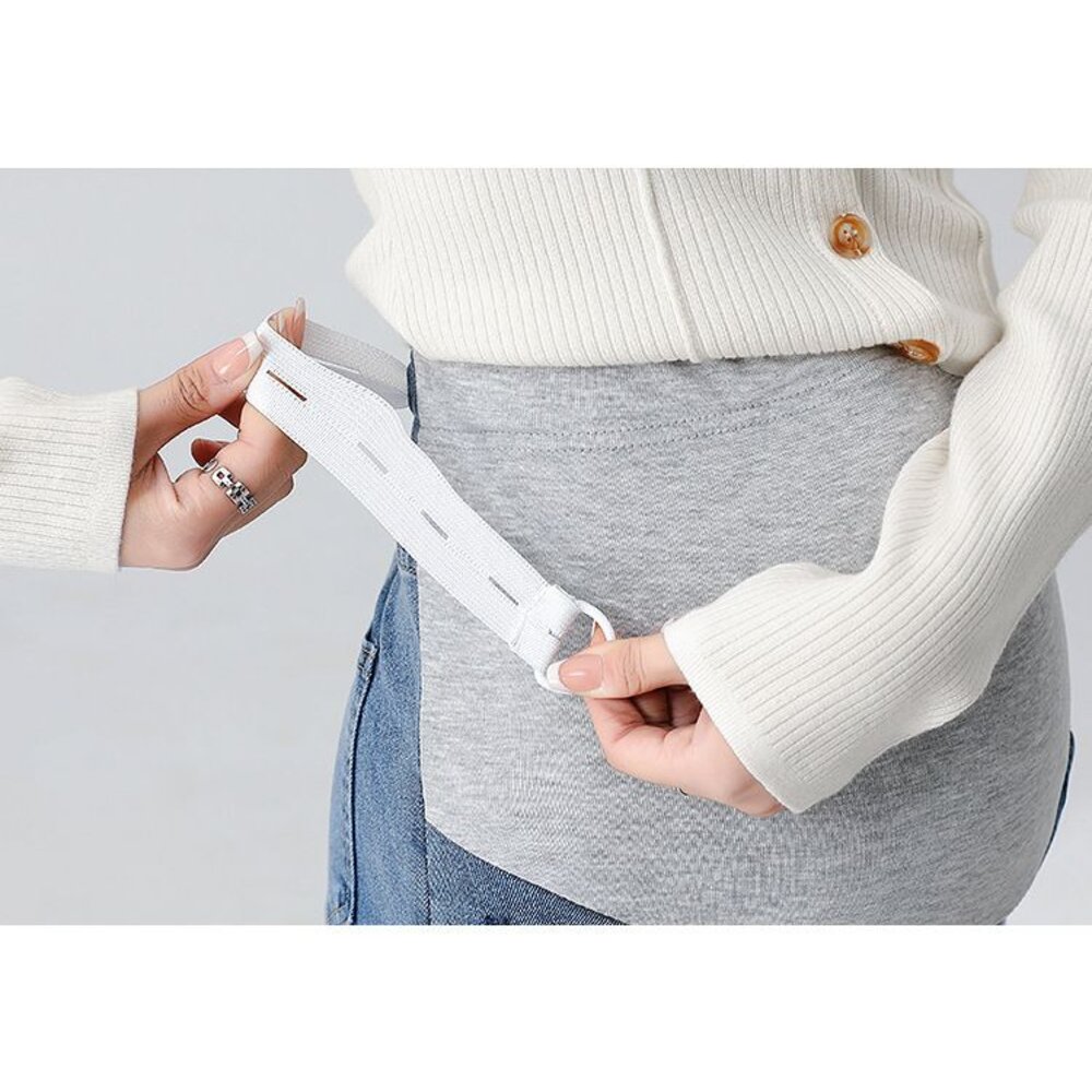 【P9228】 秋冬 高彈力 牛仔 烟管 孕婦 高腰 托腹褲 親膚 直筒 九分褲 孕婦褲 孕婦裝-圖片-3