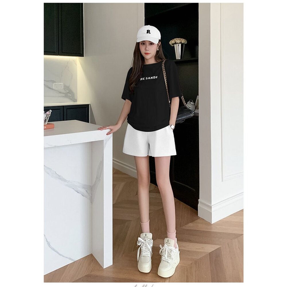 【P9257】 夏日 韓系 彈力棉質 托腹短褲 純色 高腰 托腹褲 孕婦短褲 孕婦裝 孕婦褲 孕婦-圖片-3