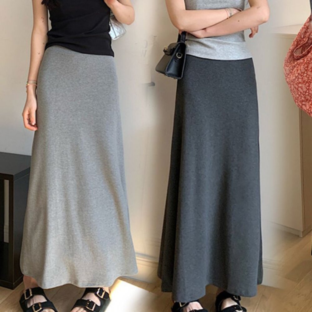【S8119】 夏日 包臀 魚尾 半身裙 百搭 高腰 托腹 長裙 韓系 孕婦裙 封面照片