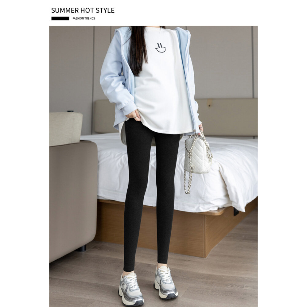 【T299MIT】二件組 春秋 全長包腳/九分 孕婦褲襪 台灣製 多加一片大尺碼 內搭保暖褲襪 孕婦豐滿體型-圖片-1