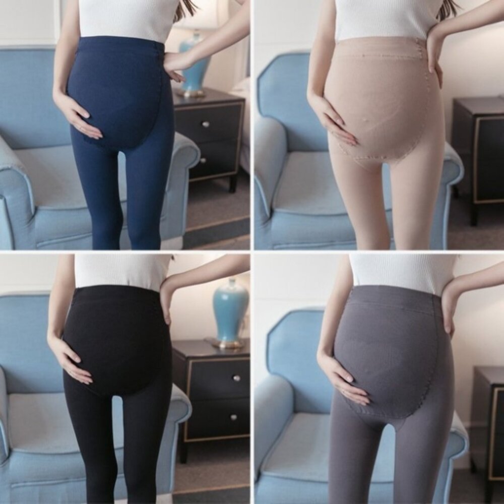 【T8220】三件組 秋冬 天鵝絨孕婦褲襪 全孕期 高腰托腹 可調式腰圍 孕婦 絲襪 春秋 托腹 連褲襪 打底襪-圖片-1