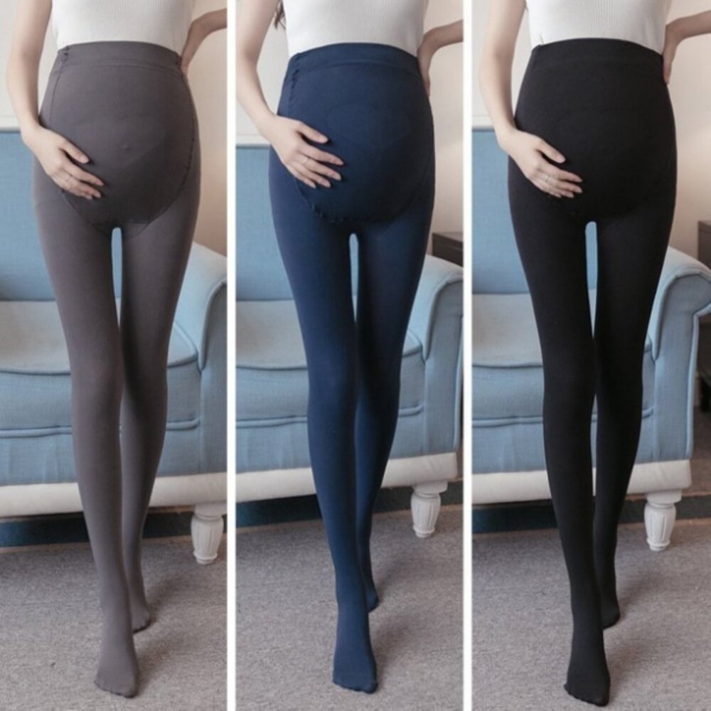 【T8220】三件組 秋冬 天鵝絨孕婦褲襪 全孕期 高腰托腹 可調式腰圍 孕婦 絲襪 春秋 托腹 連褲襪 打底襪-圖片-2