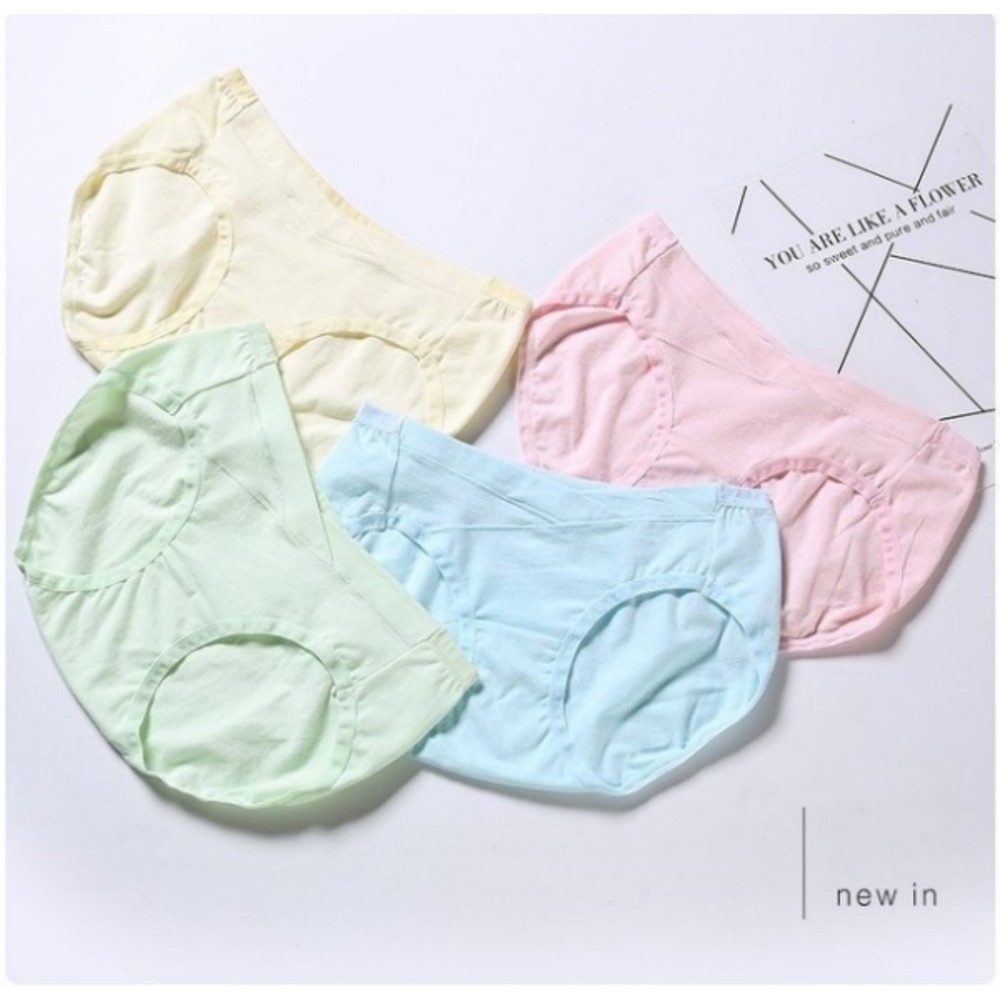 【U3125】 純棉 純色 百搭 低腰內褲 L-XXL 精梳棉 交叉托腹 孕婦內褲 托腹內褲-圖片-2