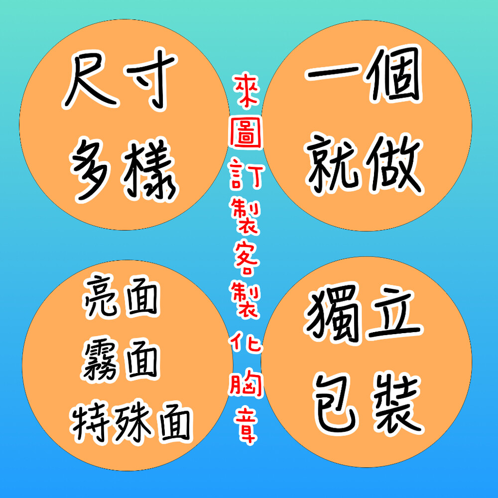 001671 - 開發票 霧面 客製化徽章 徽章 別針 胸章 來圖訂製 客製 動漫 卡漫 韓星 應援 活動 贈品  畢業禮物 婚禮小物