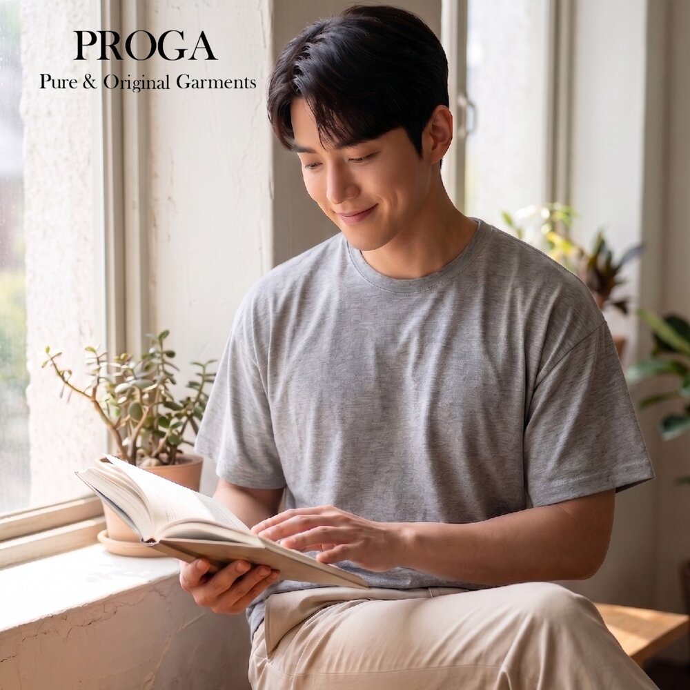 PG26033J 100%純精梳棉 細柔50支 180g輕磅 圓領短袖t恤男上衣 現貨(5色) 親膚低敏 輕盈透氣-圖片-1
