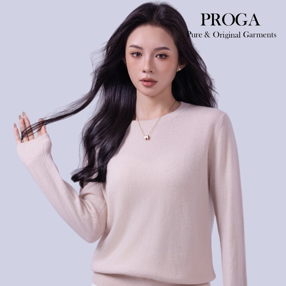 PRG25021 100%純Cashmere喀什米爾 圓領針織長袖毛衣女 標準款(8色)極致保暖 柔軟親膚 奢華享受-圖片-1