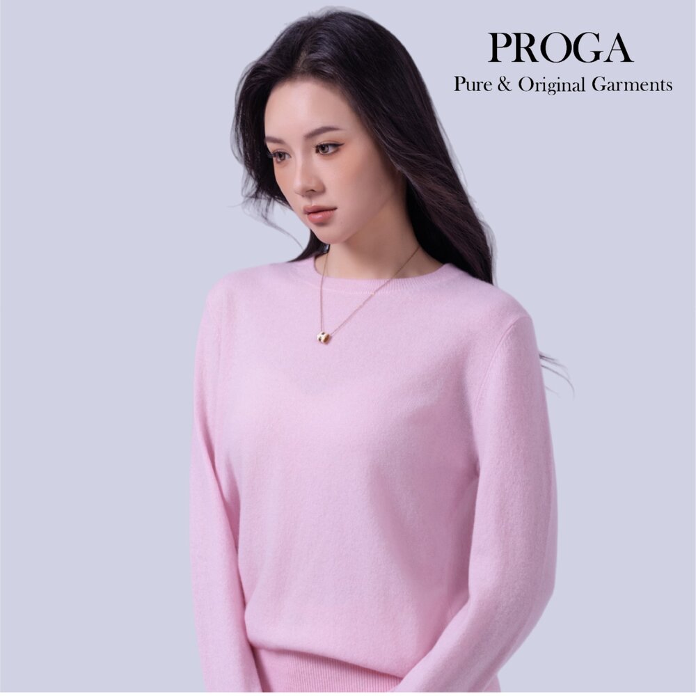 PRG25021 100%純Cashmere喀什米爾 圓領針織長袖毛衣女 標準款(8色)極致保暖 柔軟親膚 奢華享受-圖片-2