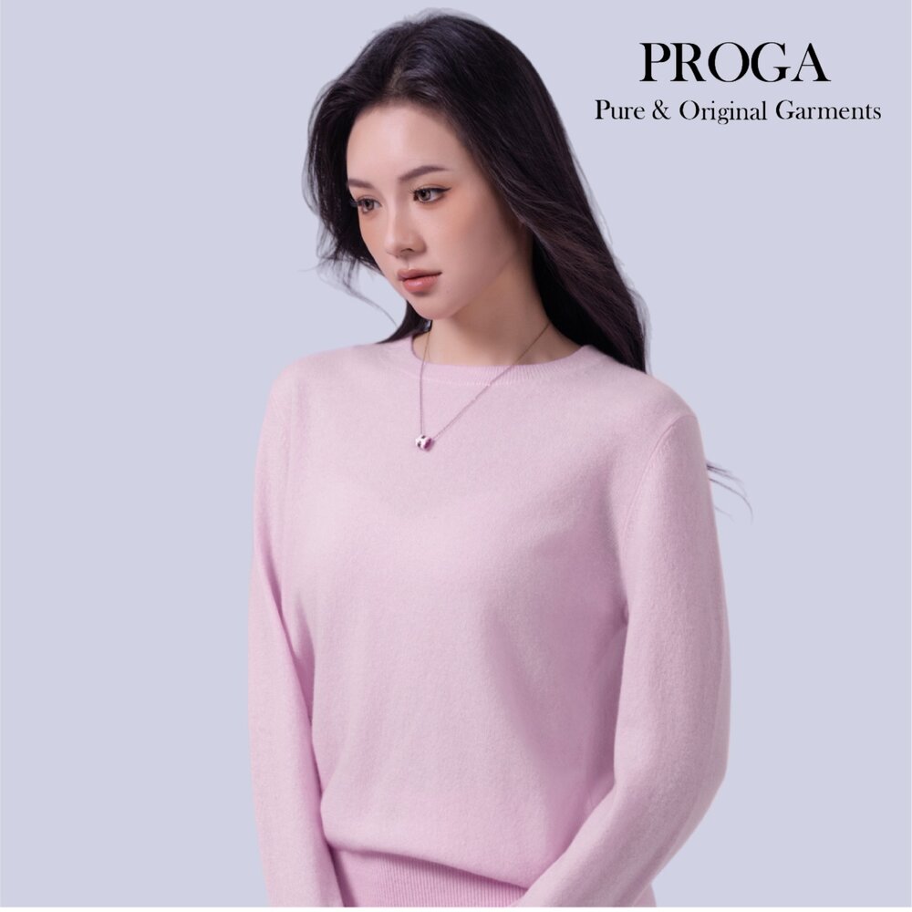 PRG25021 100%純Cashmere喀什米爾 圓領針織長袖毛衣女 標準款(8色)極致保暖 柔軟親膚 奢華享受-圖片-2