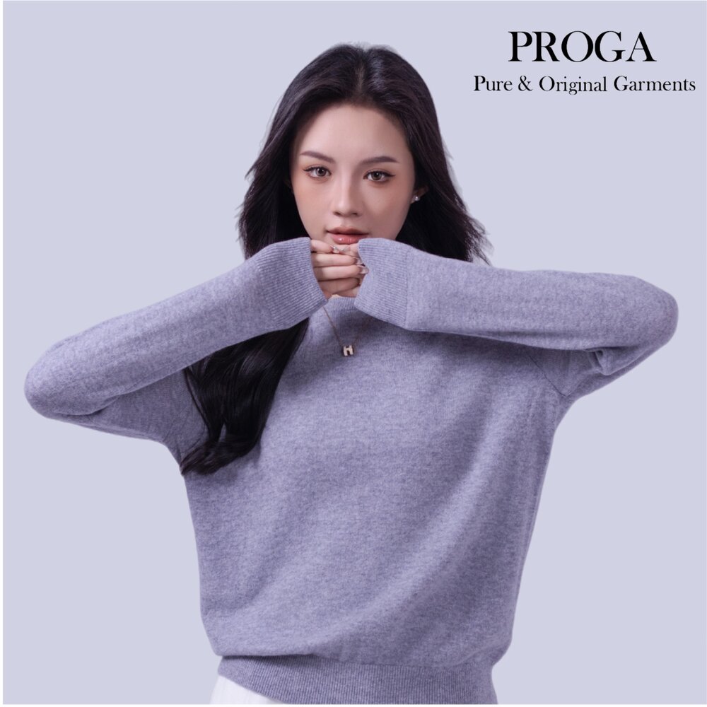 PRG25021 100%純Cashmere喀什米爾 圓領針織長袖毛衣女 標準款(8色)極致保暖 柔軟親膚 奢華享受-圖片-4