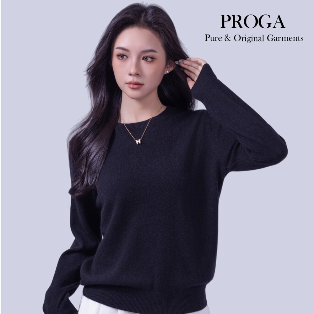 PRG25021 100%純Cashmere喀什米爾 圓領針織長袖毛衣女 標準款(8色)極致保暖 柔軟親膚 奢華享受-圖片-6