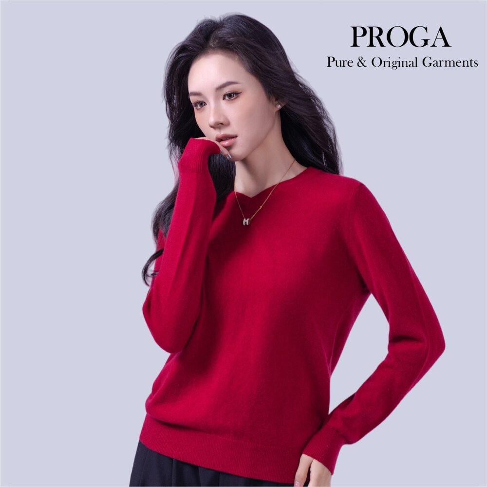 PRG25022 100%純Cashmere喀什米爾羊絨 V領針織長袖毛衣女 標準款(8色) 柔軟親膚 頂級奢華享受-圖片-5