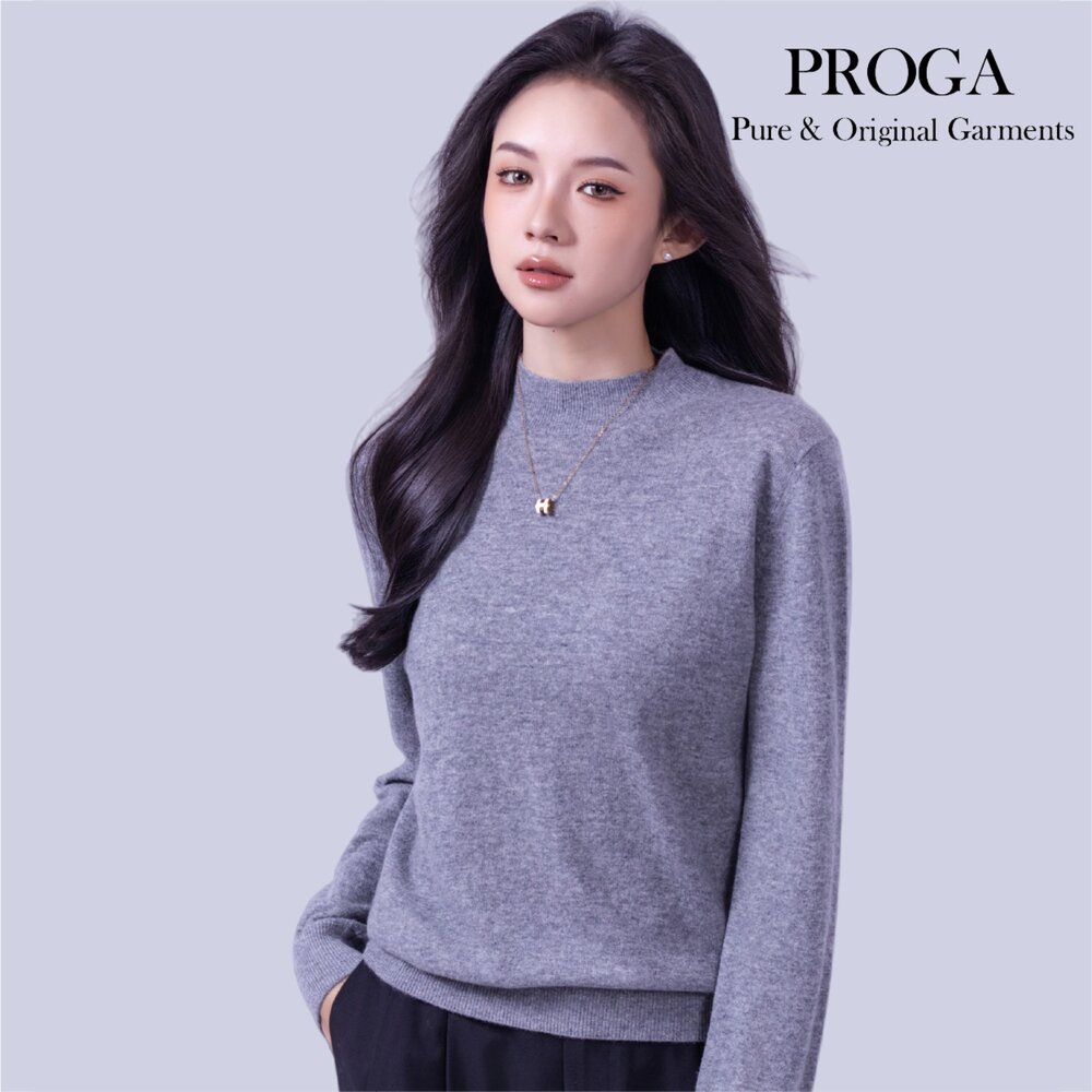 PRG25024 100%純Cashmere喀什米爾羊絨 小立領針織長袖毛衣女 標準款(6色) 柔軟親膚 頂級奢華享受-圖片-1