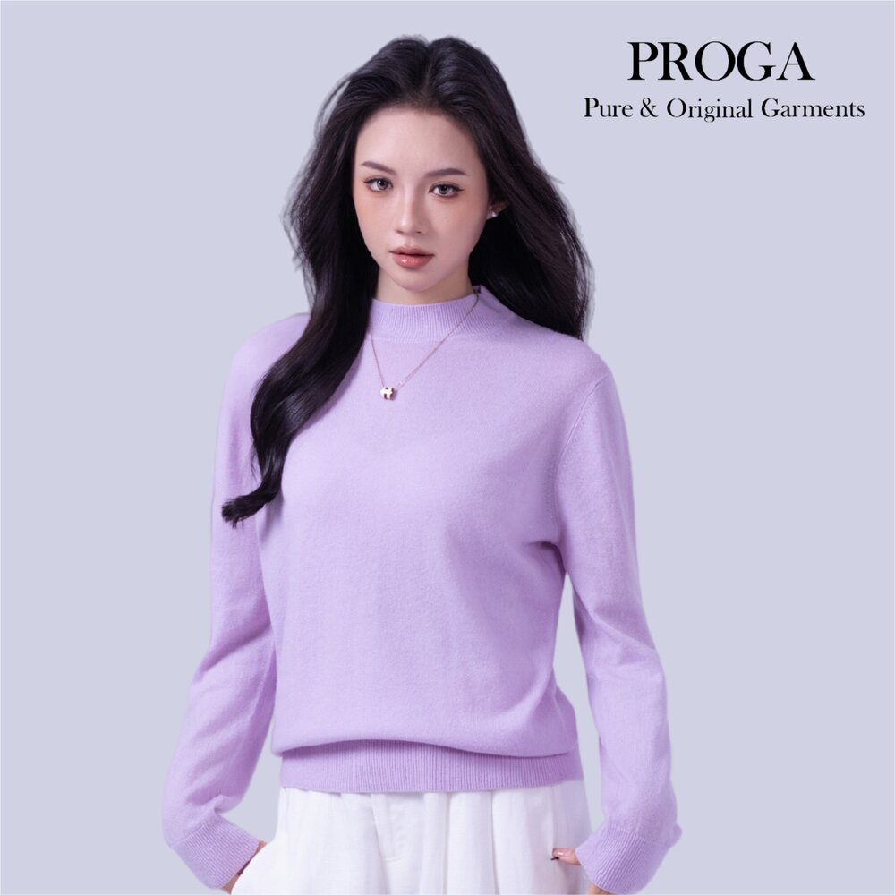 PRG25024 100%純Cashmere喀什米爾羊絨 小立領針織長袖毛衣女 標準款(6色) 柔軟親膚 頂級奢華享受-圖片-4