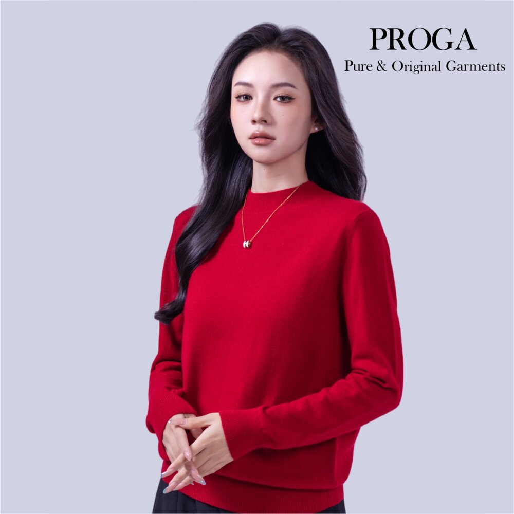 PRG25024 100%純Cashmere喀什米爾羊絨 小立領針織長袖毛衣女 標準款(6色) 柔軟親膚 頂級奢華享受-圖片-5