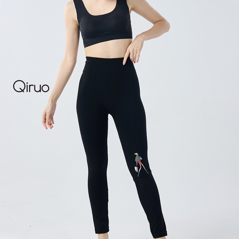 02360093C02-【Qiruo 奇若名品】專櫃時尚彈力 內刷毛內搭褲0093C(精品保暖 黑色時尚女性圖)