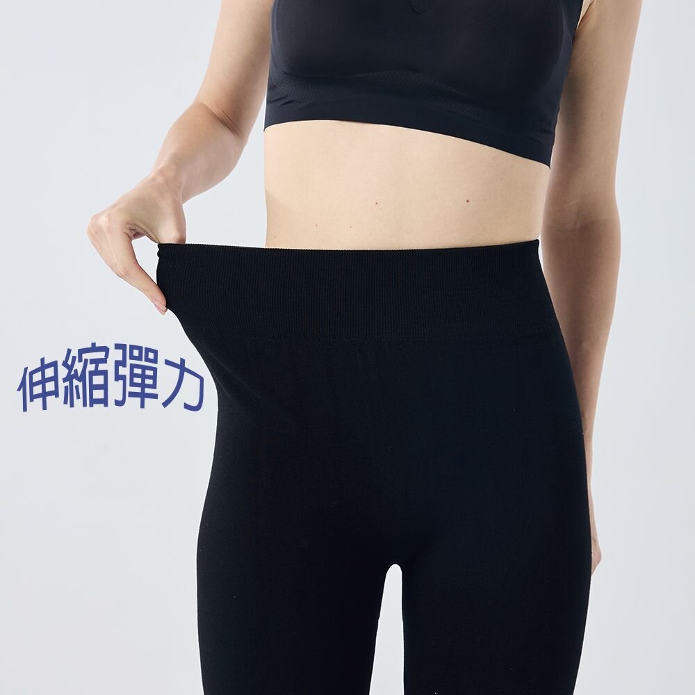 【Qiruo 奇若名品】專櫃時尚彈力 內刷毛內搭褲 0983C(精品保暖 黑色 亮圓點) 封面照片
