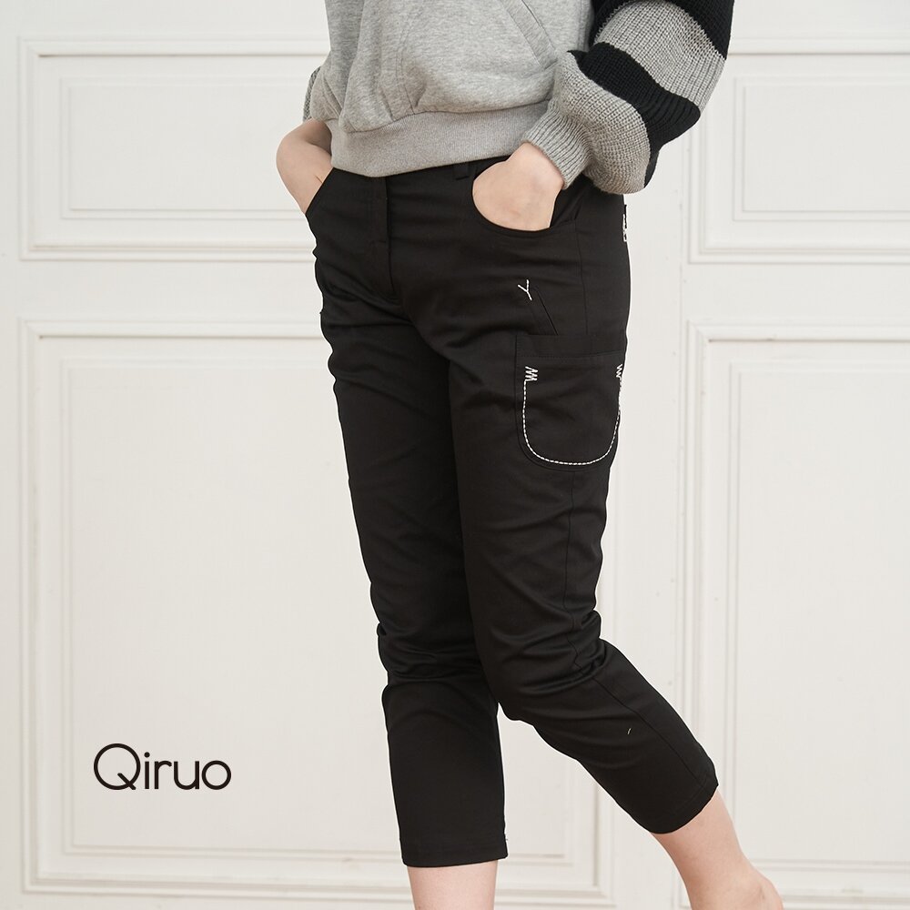 秋冬專櫃黑色褲子1235C 七分褲時尚 封面照片